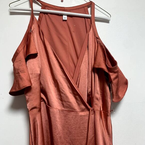 Women Nine West Flounce Maxi Dress size XL elegant soft sleek overlapping style - Picture 3 of 9